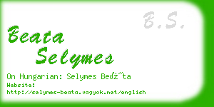 beata selymes business card